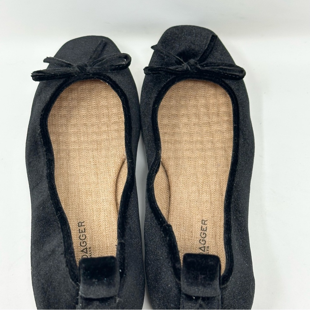 NEW Kelsi Dagger Frankie Black Velvet Square Toe Ballet Flat Womens 7.5 - Picture 5 of 8